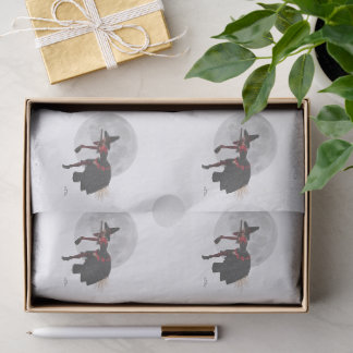 Dronken Heks op Vliegende Bezem Tissue Papier