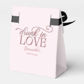 Dronken in liefde Champagnetoren Roze Bachelorette Bedankdoosjes (Achterkant)