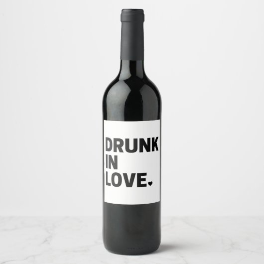 Dronken in liefde wijn etiket (Voorkant)