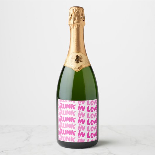 Dronken in Love Champagne Fles Etiket (Voorkant)