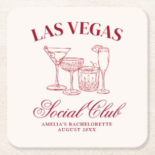 Dronken in Love Cocktails Bachelorette Social Club Kartonnen Onderzetters