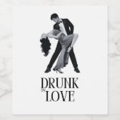 Dronken in Love Design | Dansend Bruidspaar Wijn Etiket (Enkel label)