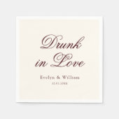 Dronken in Love Fancy Script Moderne Burgundy Brui Servet (Voorkant)