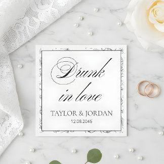 Dronken in Love Script Bloemige Huwelijkscustoms  Servet