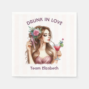 Dronken in Love Team Bruid Cocktail Hen Party Servet