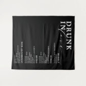 Dronken in Love Zwart Wit Bruiloftsbar Menu Bord Wandkleed (Voorkant (horizontaal))