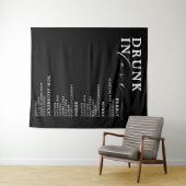 Dronken in Love Zwart Wit Bruiloftsbar Menu Bord Wandkleed (In Situ (horizontaal))
