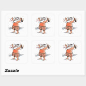 Dronken Kerstman grote vierkante stickers (Vel)