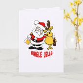 Dronken Kerstman Met Dronken Rendier Bingle Jells Kaart (Gele Bloem)