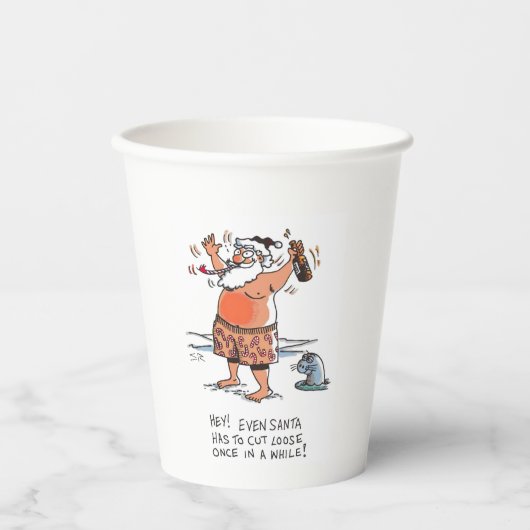 Dronken Kerstman met tekst papieren bekers (Voorkant)