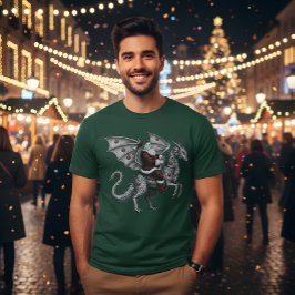 Dronken Kerstman rijdt op een Draak T-shirt