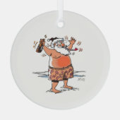 Dronken Kerstman ronde glaskerstbal Glas Ornament (Achterkant)