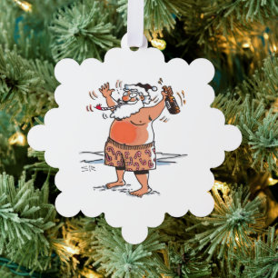 Dronken Kerstman sneeuwvlok papier ornament Kaart