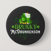 Dronken McDrankerd St. Patrick's Dag Ronde Button 7,6 Cm (Voorkant)