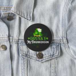 Dronken McDrankerd St. Patrick's Dag Ronde Button 7,6 Cm