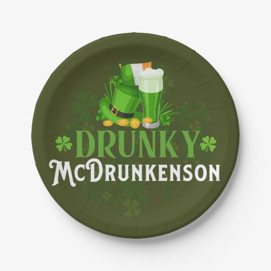 Dronken McDrankerson St. Patrick's Dag Papieren Bordje (Voorkant)