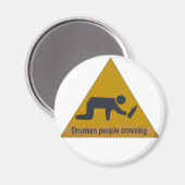 Dronken mensen oversteken magneet (Voorkant / Achterkant)