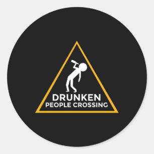 Dronken mensen steken waarschuwings Drink verkeers Ronde Sticker