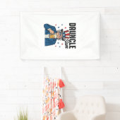 Dronken oom Sam Grappig Patriottisch Bier Vector D Spandoek (Insitu)