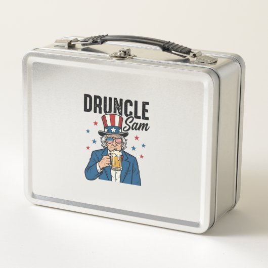 Dronken oom Sam Grappig Patriottisch Bier Vectoron (Voorkant)