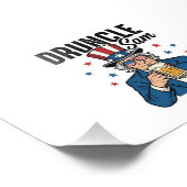Dronken oom Sam Grappig Patriottisch Bier Vectoron Foto Afdruk (Hoek)