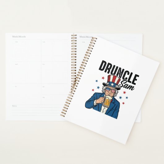 Dronken oom Sam Grappig Patriottisch Bier Vectoron Planner (Display)