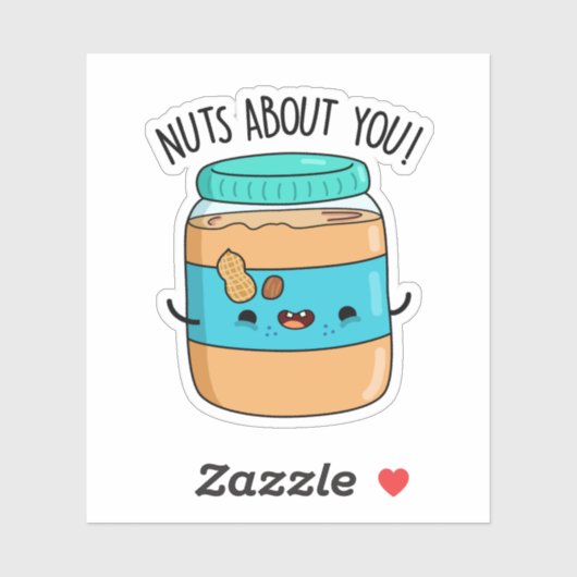 Dronken over je grappige pindakaas sticker (Vel)