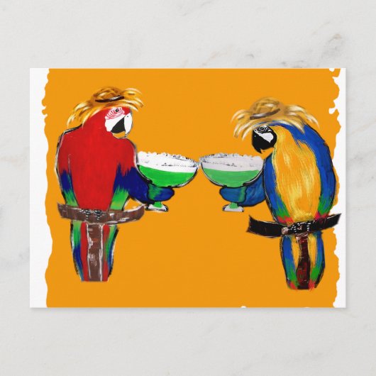 Dronken Papegaaien Briefkaart (Voorkant)