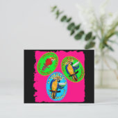 Dronken papegaaien briefkaart (Staand voorkant)
