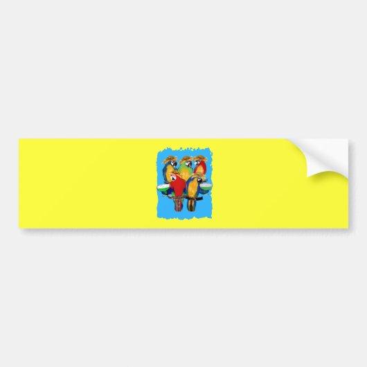 Dronken Papegaaien Bumpersticker (Voorkant)
