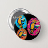 Dronken papegaaien ronde button 5,7 cm (Voorkant /achterkant)
