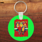 Dronken Papegaaien Sleutelhanger (Voorkant)
