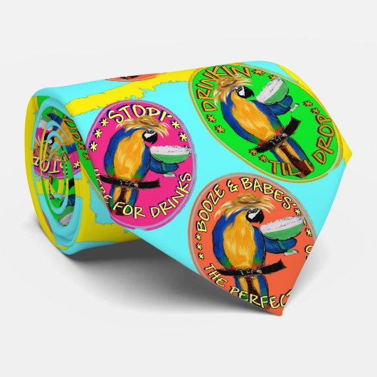 Dronken papegaaien stropdas (Opgerold)