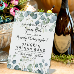 Dronken Shenanigans fotograferen eucalyptus Reclamebord Met Voetstuk