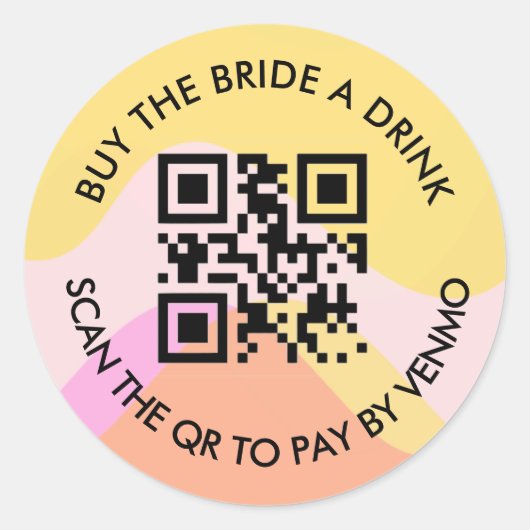 Dronken & Swingende Bachelorette QR/Venmo Sticker (Voorkant)