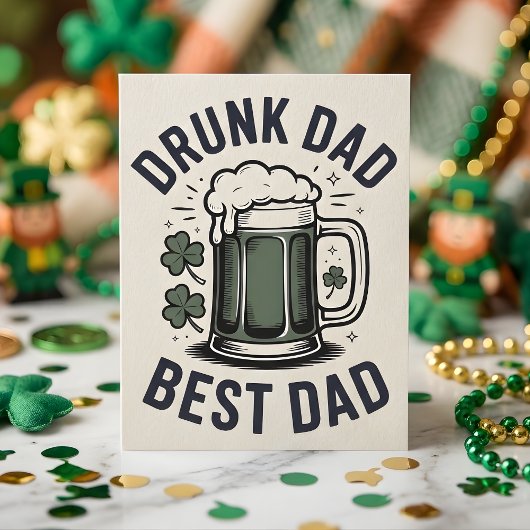 Dronken Vader Beste Vader St Patrick Humor Feestdagenkaart