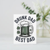 Dronken Vader Beste Vader St Patrick Humor Feestdagenkaart (Staand voorkant)