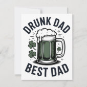 Dronken Vader Beste Vader St Patrick Humor Feestdagenkaart (Voorkant)