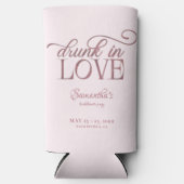 Dronken van Liefde Champagne Toren Roze Bacheloret Seltzer Blikjeskoeler (Voorkant)