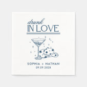 Dronken van liefde gepersonaliseerde cowgirl-huwel servet (Voorkant)