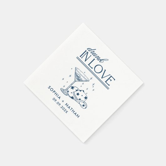 Dronken van liefde gepersonaliseerde cowgirl-huwel servet (Hoek)