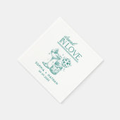 Dronken van liefde gepersonaliseerde strandcocktai servet (Hoek)