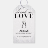 Dronken van Liefde Glitter Bachelorette Cadeaulabel (Achterkant)
