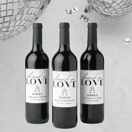 Dronken van Liefde Glitter Bachelorette Wijn Etiket