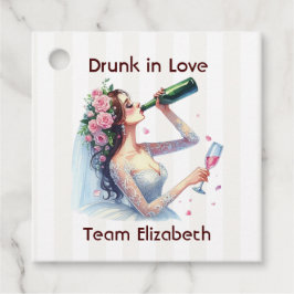 Dronken van Liefde Grappige Champagne Bachelorette Bedankjes Labels