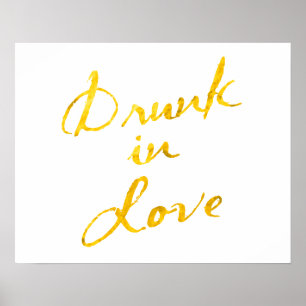 Dronken van liefde poster - wit
