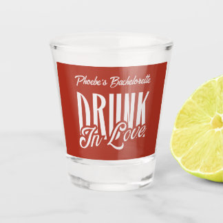 Dronken van Liefde Rood Aangepaste Naam Bacheloret Shot Glas