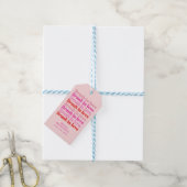Dronken van Liefde Roze Retro Bachelorette Feest Cadeaulabel (Met Touw)