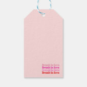 Dronken van Liefde Roze Retro Bachelorette Feest Cadeaulabel (Achterkant)