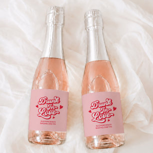 Dronken van liefde vrijgezellenfeest champagne sparkling wijnetiket